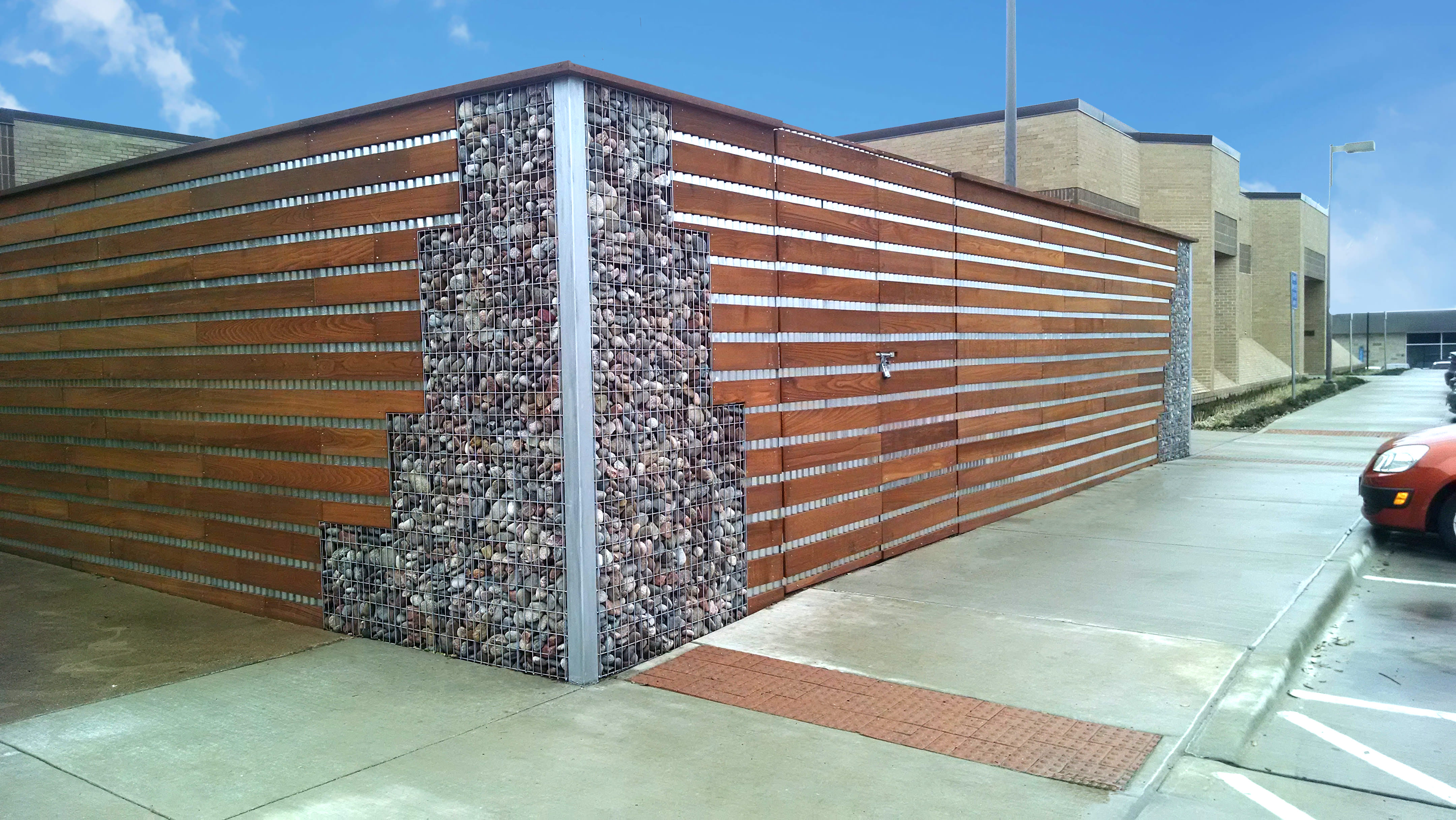 Grand Prairie Exterior gabion fence