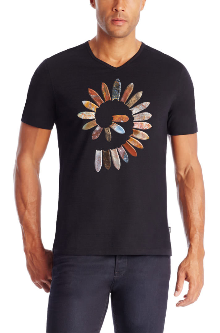 Folsom Spiral design shirt on black