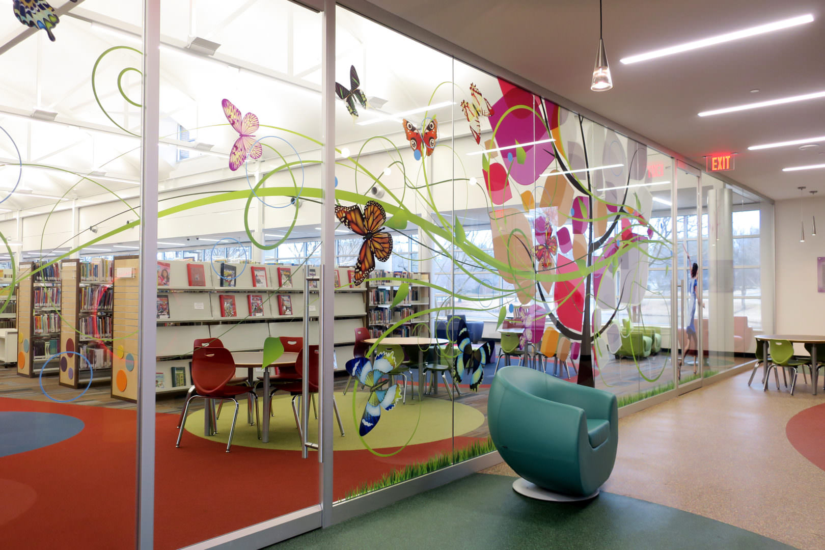 Coppell Library Glass partition