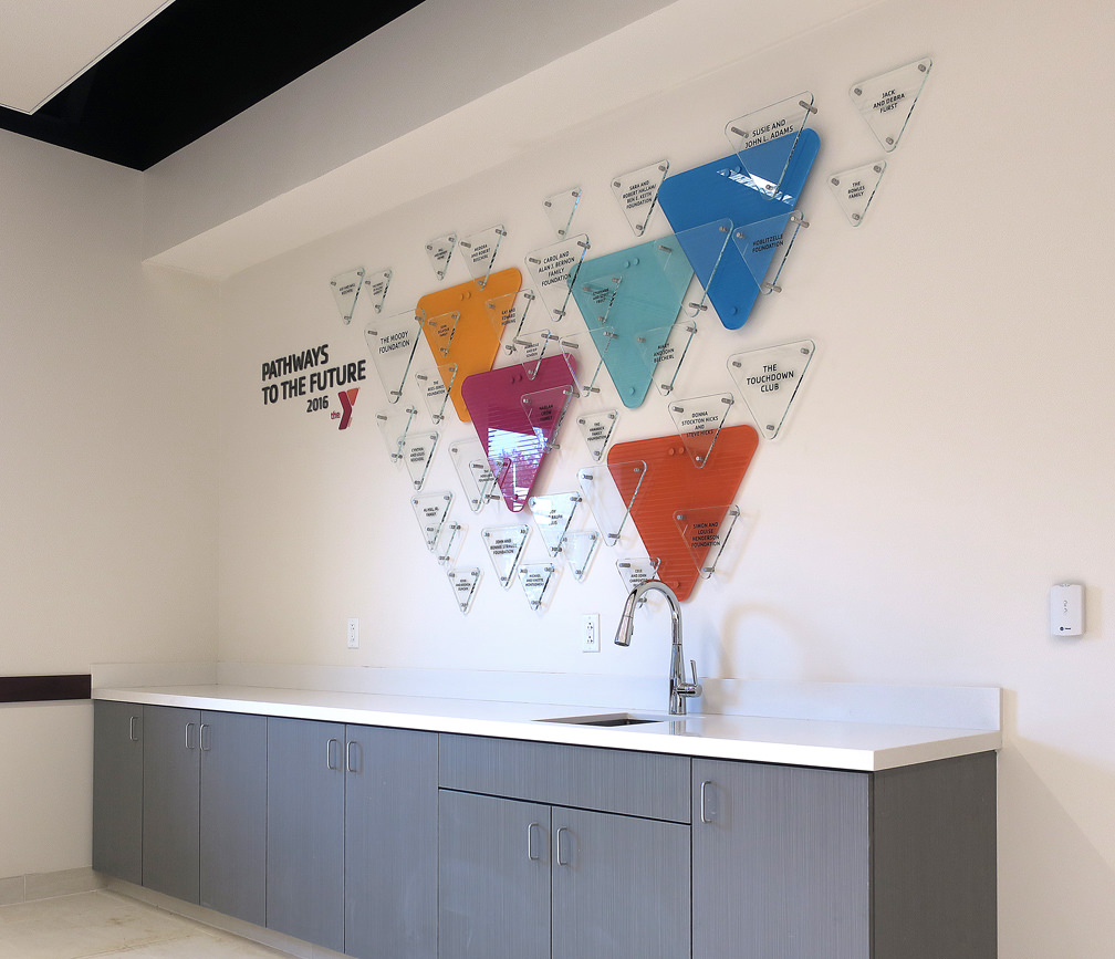 YMCA DonorWall in lobby