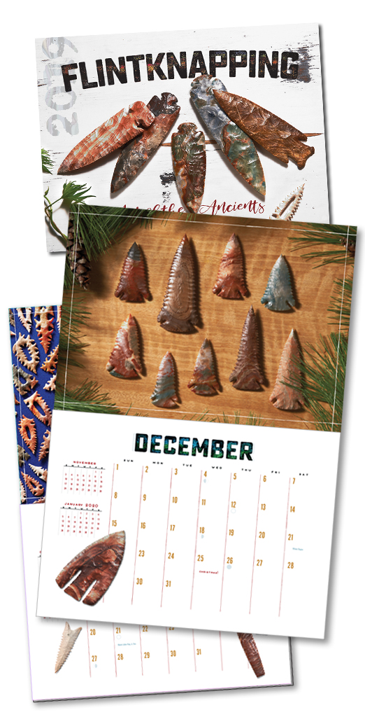 2019 Flintknapping Calendar spread