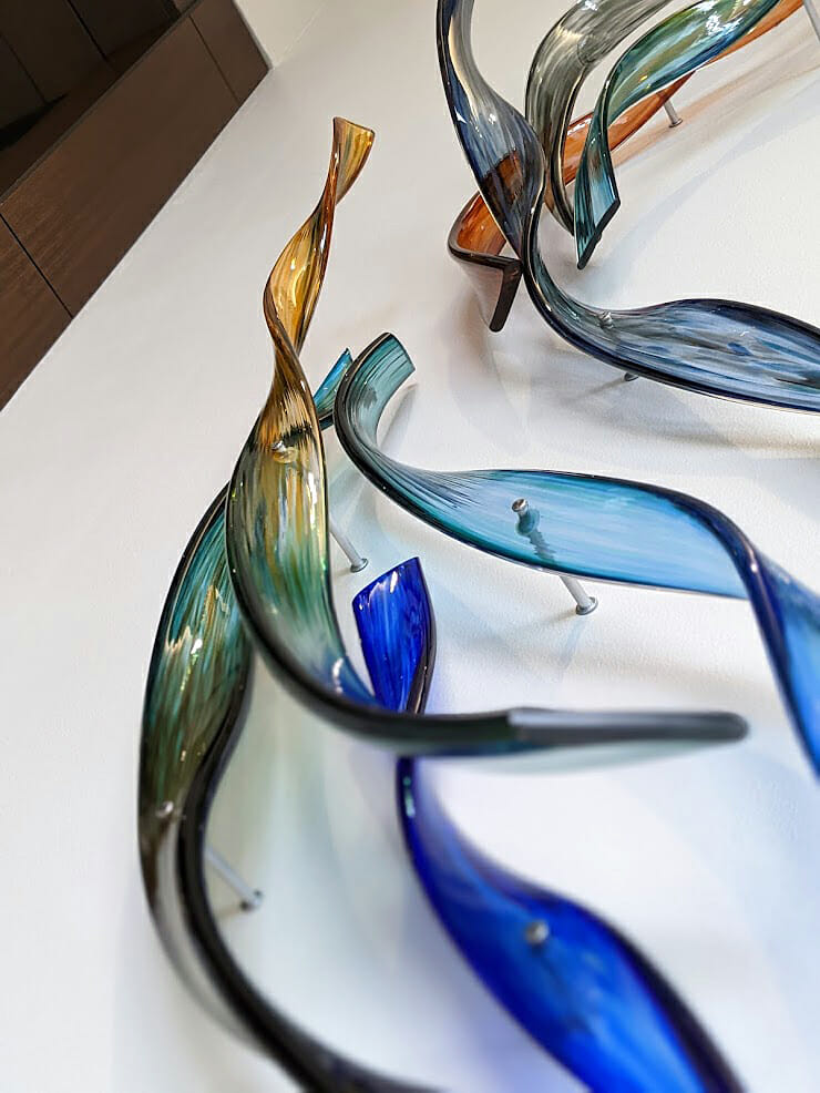 Glass Ribbons created by Carlyn Ray used in Chapel