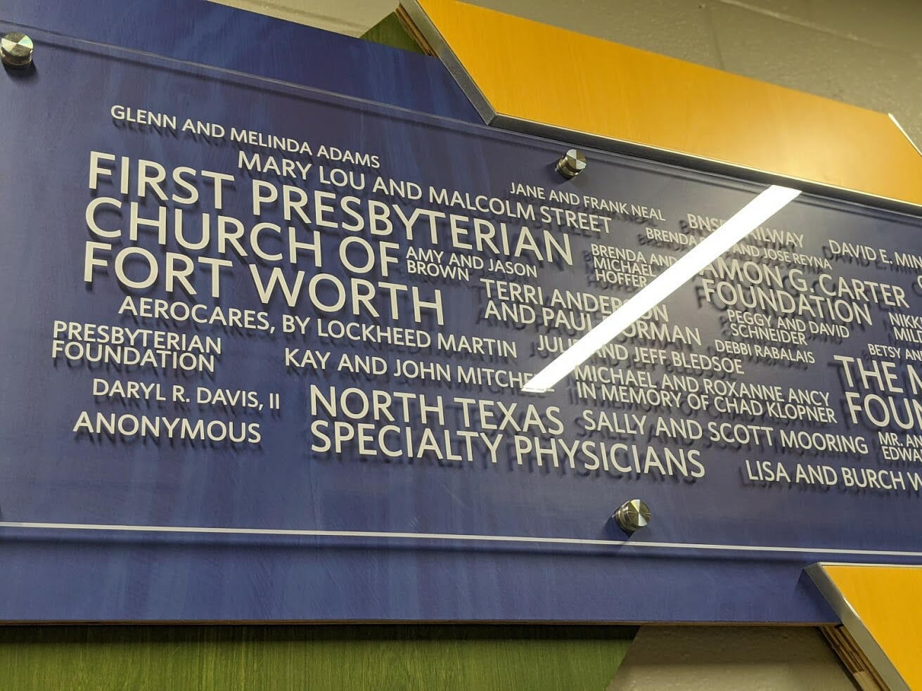 Karl Travis Men's Shelter Donor wall